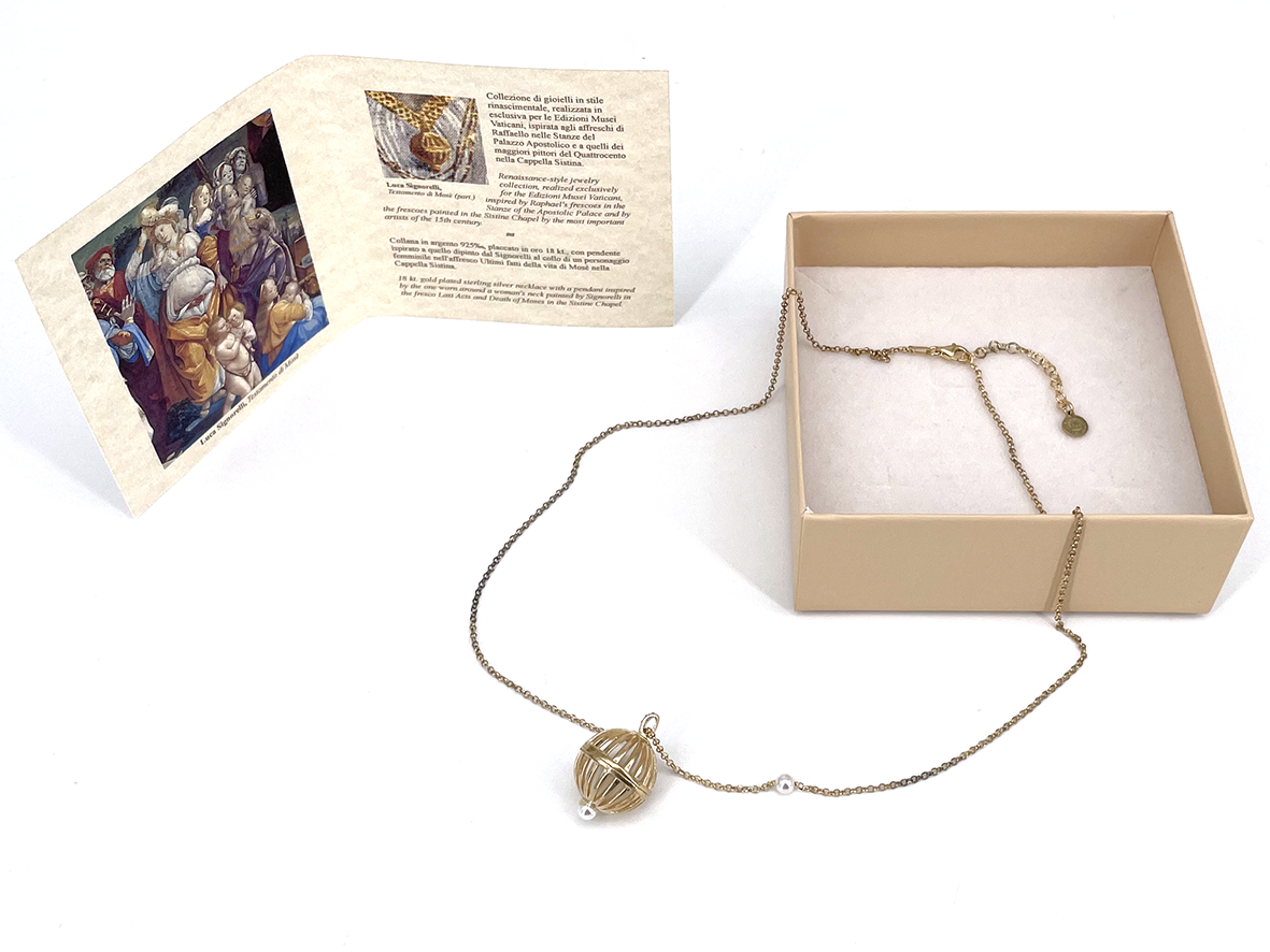 Collana Argento Sfera dorata